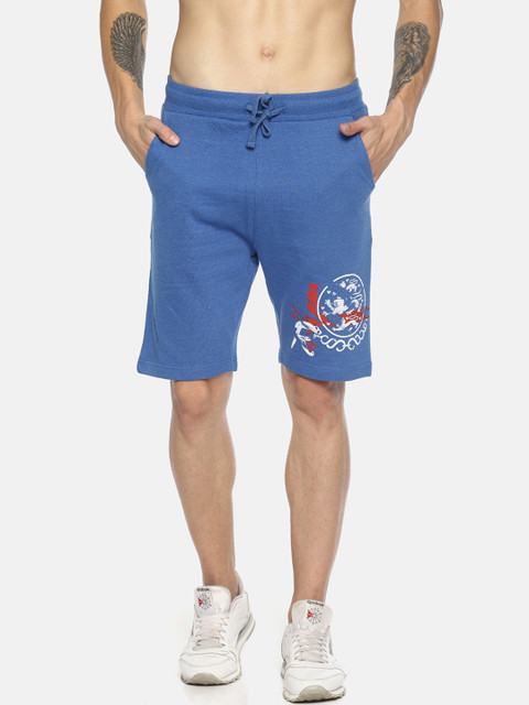 

Masculino Latino Men Blue Solid Regular Fit Sports Shorts