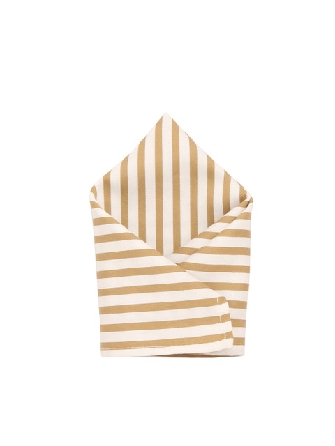 

Blacksmith Men Gold & White Striped Pocket Square
