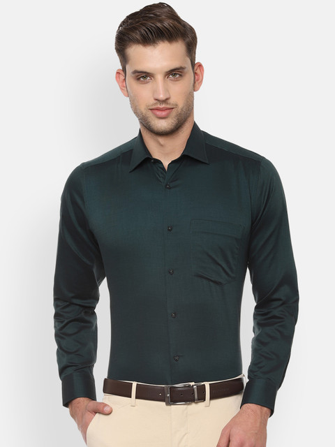 

Van Heusen Men Green Regular Fit Solid Formal Shirt