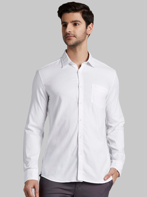 

Parx Men White Slim Fit Solid Casual Shirt
