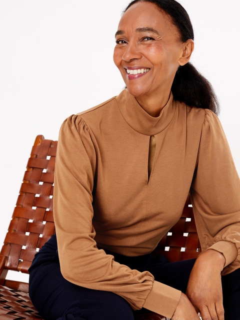 

Marks & Spencer Women Tan Solid Shirt Style Top
