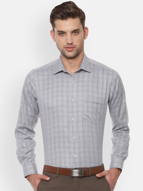

Van Heusen Men Grey Regular Fit Checked Formal Shirt
