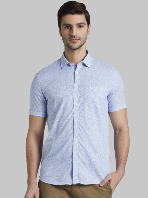 

Parx Men Blue Slim Fit Printed Casual Shirt