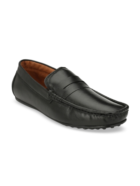 

Hi RELs Men Black Solid Geniune Leather Formal Loafers