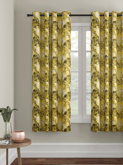 

Soumya Yellow Single Room Darkening Window Curtain