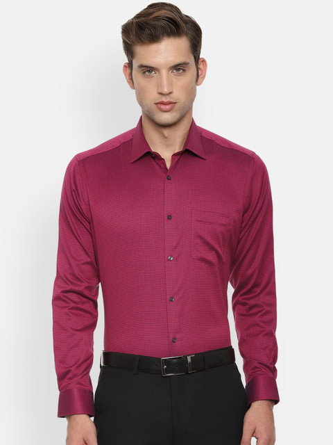 

Van Heusen Men Magenta Regular Fit Self Design Formal Shirt