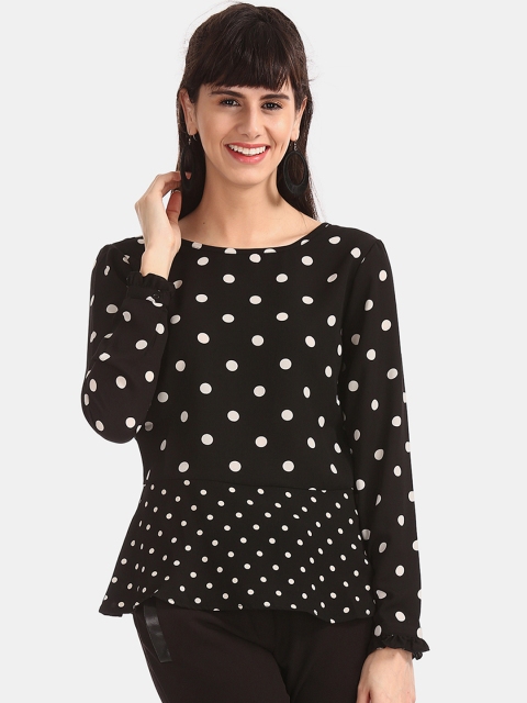 

ELLE Women Black Printed Cinched Waist Top