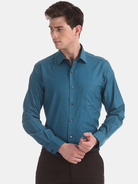 

Arrow Men Teal Blue Regular Fit Solid Formal Shirt