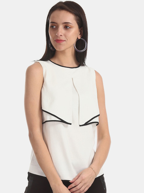 

ELLE Women White Solid Top