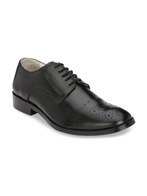 

Hi RELs Men Black Solid Geniune Leather Formal Derbys