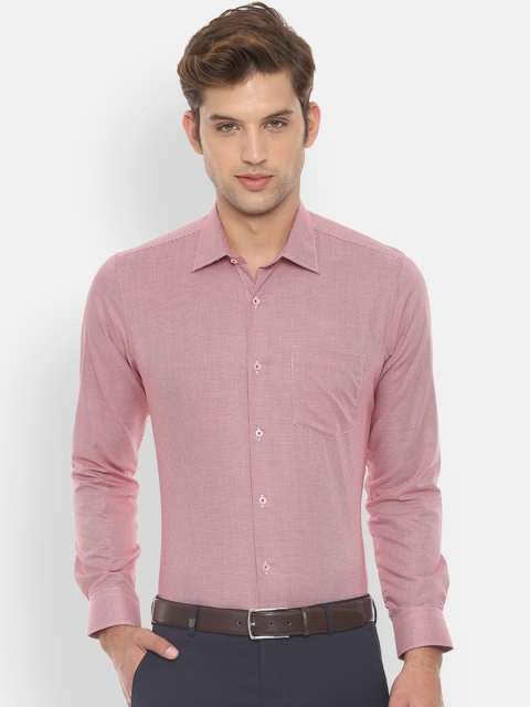

Van Heusen Men Red Slim Fit Self Design Formal Shirt
