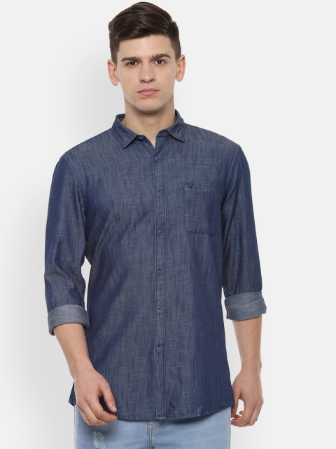

Solly Jeans Co. Men Blue Regular Fit Solid Casual Shirt