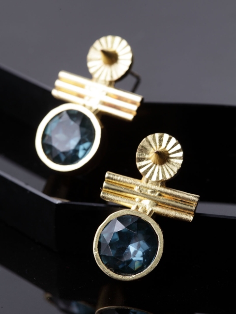 

DIVA WALK Women Gold-Plated Blue Contemporary Drop Earrings