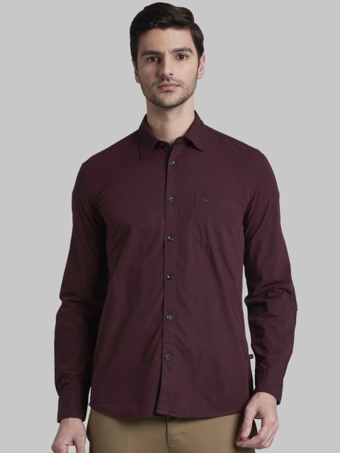 

Parx Men Maroon Slim Fit Solid Casual Shirt