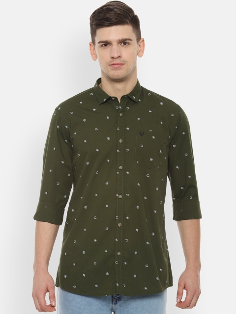 

Solly Jeans Co. Men Olive Green Regular Fit Printed Casual Shirt