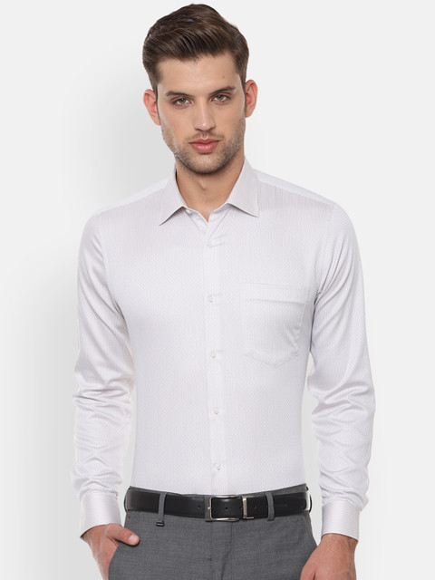 

Van Heusen Men White Slim Fit Striped Formal Shirt