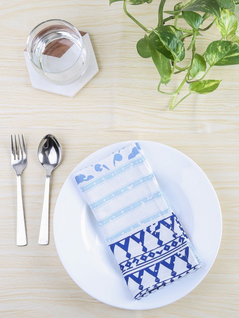 

House This Set of 4 Blue & White Printed Napkins