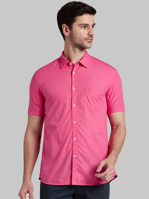 

Parx Men Pink Slim Fit Solid Casual Shirt