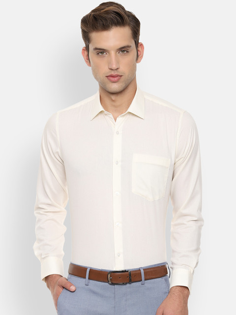 

Van Heusen Men Beige Slim Fit Self Design Formal Shirt