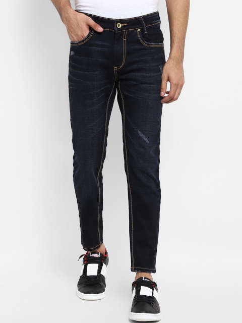 

Mufti Men Navy Blue Slim Fit Mid-Rise Low Distress Stretchable Jeans