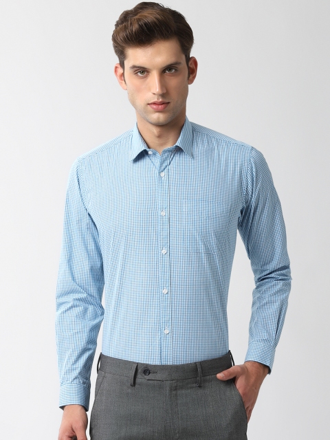 

Peter England Men Blue & White Regular Fit Checked Formal Shirt
