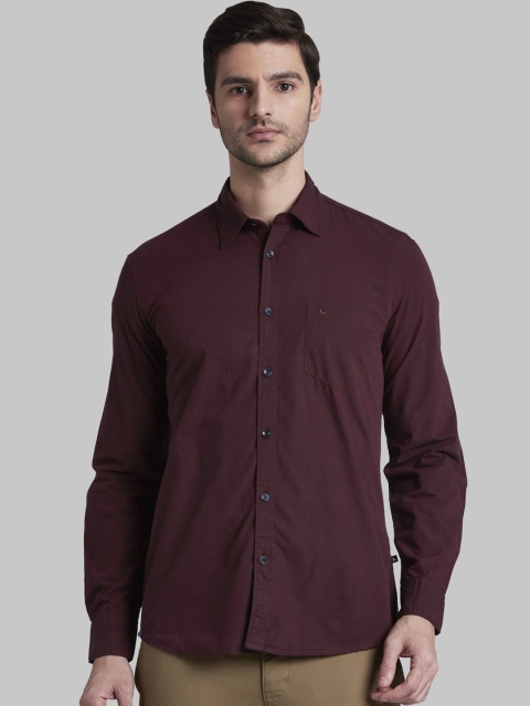 

Parx Men Maroon Slim Fit Solid Casual Shirt