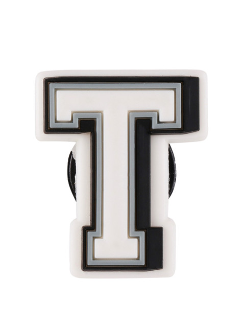 

Crocs Unisex White & Black Letter T Jibbitz Shoe Charm