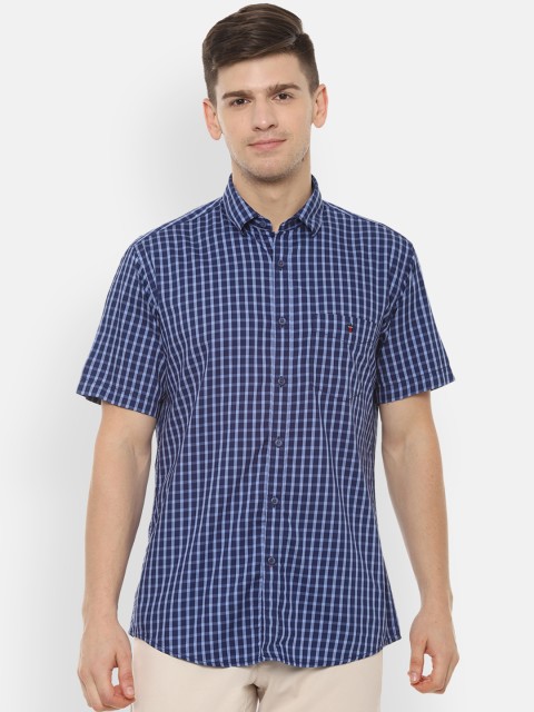 

Louis Philippe Sport Men Navy Blue Slim Fit Checked Casual Shirt