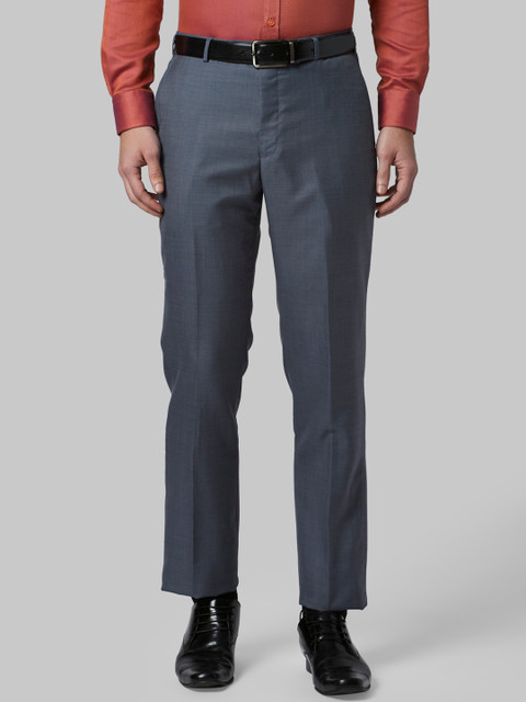 

Park Avenue Men Blue Regular Fit Solid Formal Trousers