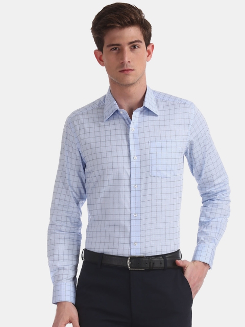 

Arrow Men Blue Slim Fit Checked Formal Shirt