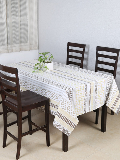

House This Beige & Brown Printed Table Cover