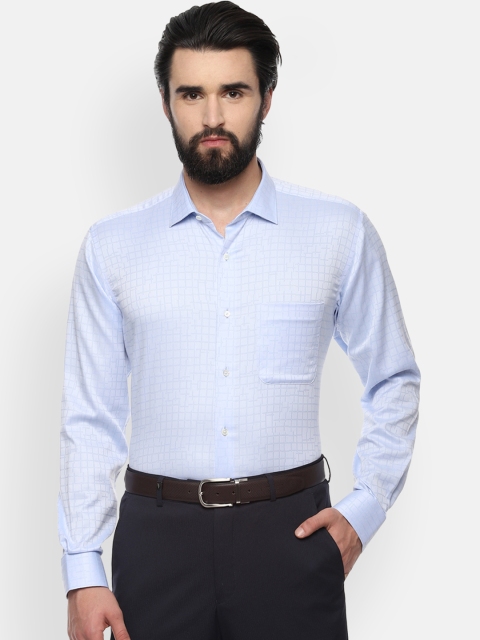 

Van Heusen Men Blue Regular Fit Checked Formal Shirt