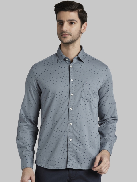 

Parx Men Grey Slim Fit Printed Casual Shirt