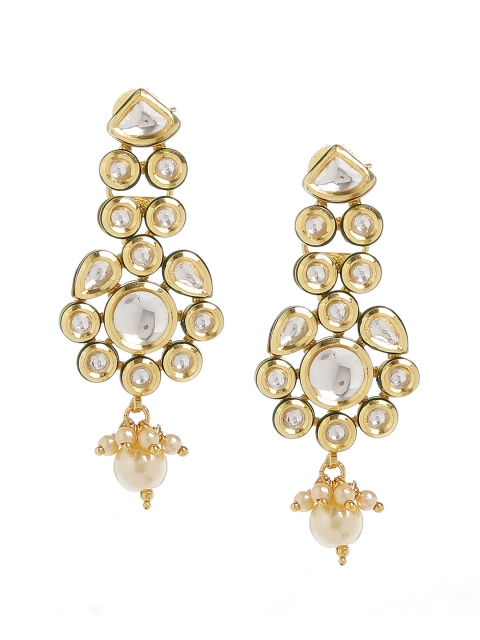 

Bamboo Tree Jewels Gold-Toned Contemporary Drop Earrings
