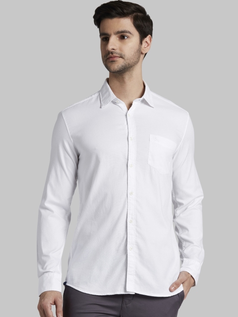 

Parx Men White Slim Fit Solid Casual Shirt