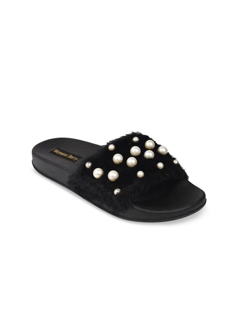 

WOMENS BERRY Women Black Solid Open Toe Flats
