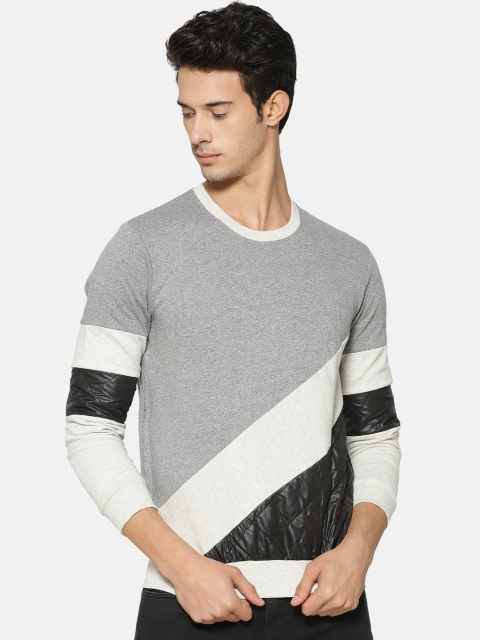 

Campus Sutra Men Grey & Black Printed Sweatshirt