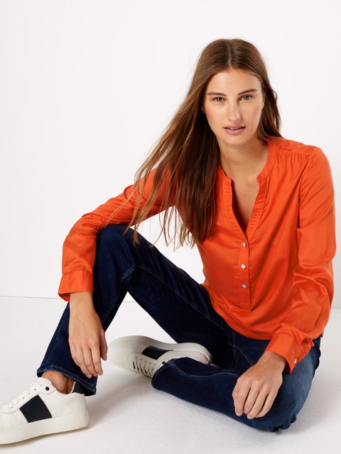 

Marks & Spencer Women Orange Solid Shirt Style Top