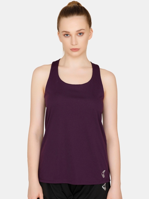 

Zelocity Women Purple Solid Tank Top