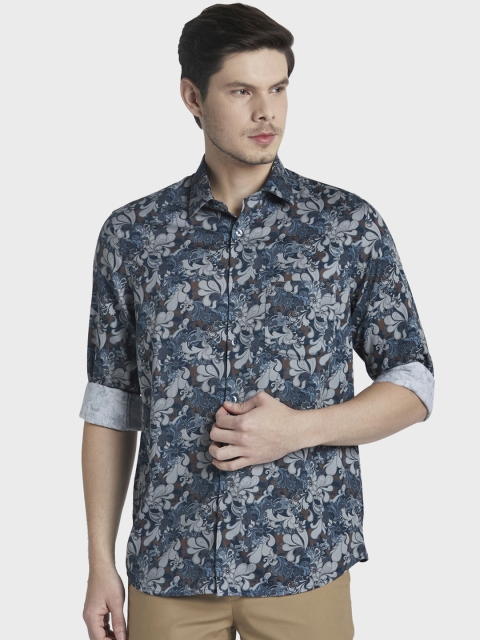 

ColorPlus Men Grey Tailored Fit Printed Casual Shirt