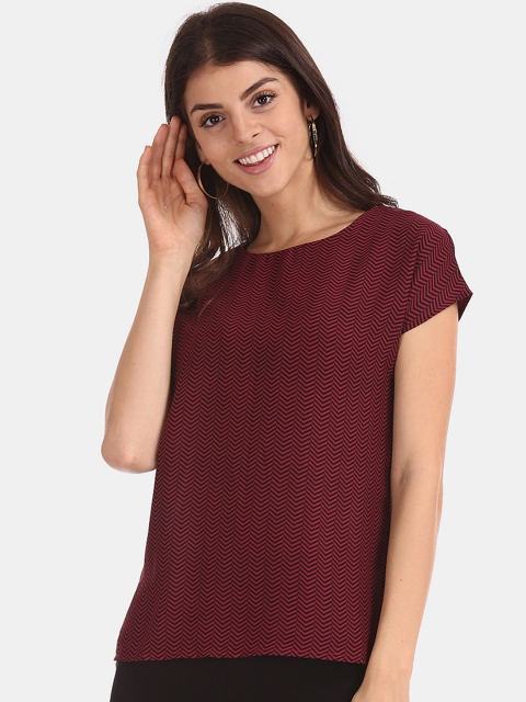 

ELLE Women Maroon Printed Top