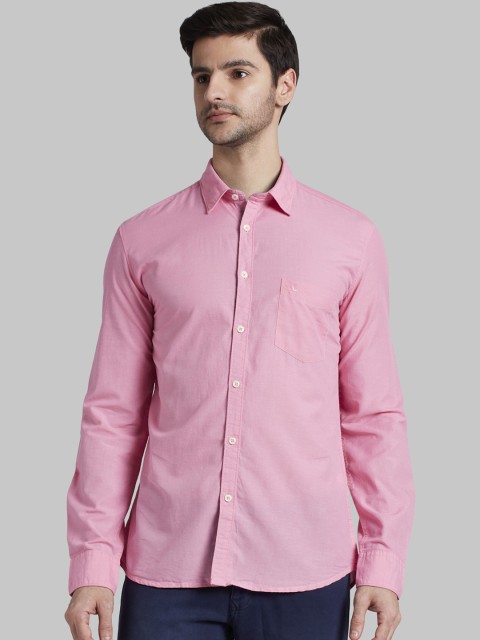 

Parx Men Pink Slim Fit Solid Casual Shirt