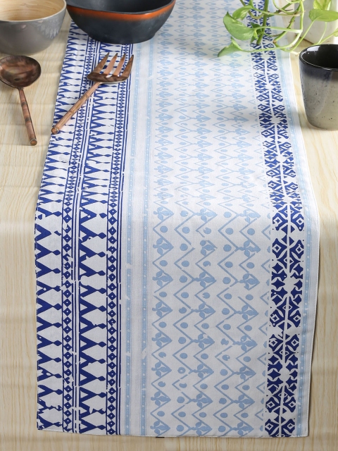 

House This Blue & White Printed Table Runner