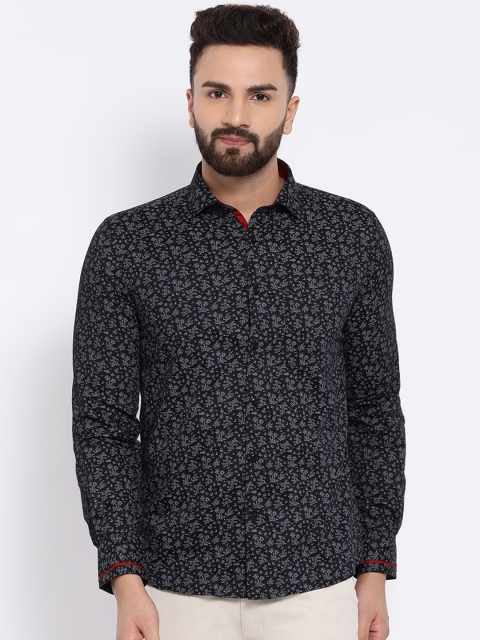 

Crimsoune Club Men Black Slim Fit Printed Casual Shirt