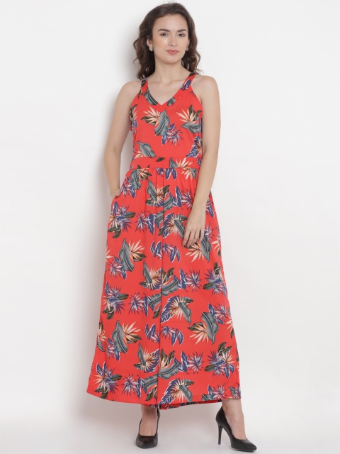 

Abiti Bella Women Red & Blue Floral Print Basic Jumpsuit
