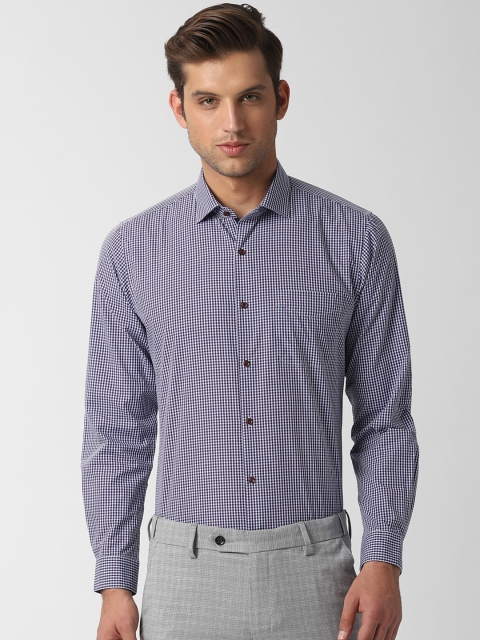 

Peter England Men Purple Slim Fit Checked Formal Shirt