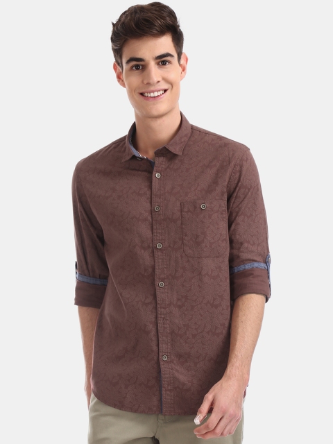 

Cherokee Men Brown Regular Fit Printed Casual Shirt