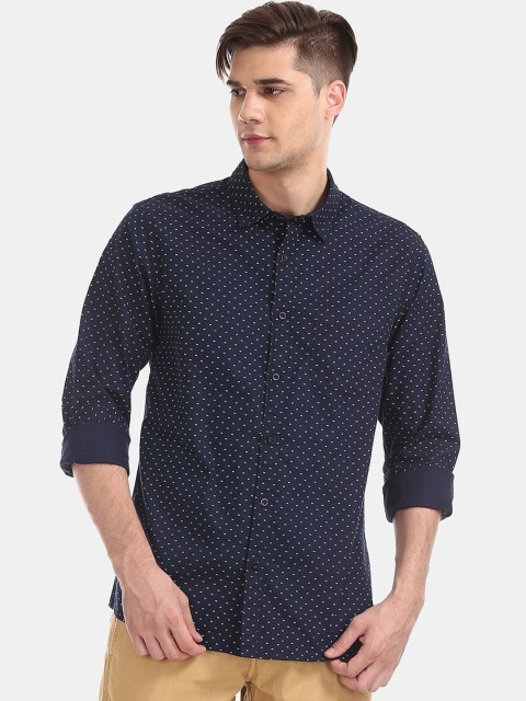 

Ruggers Men Blue Regular Fit Printed Casual Shirt