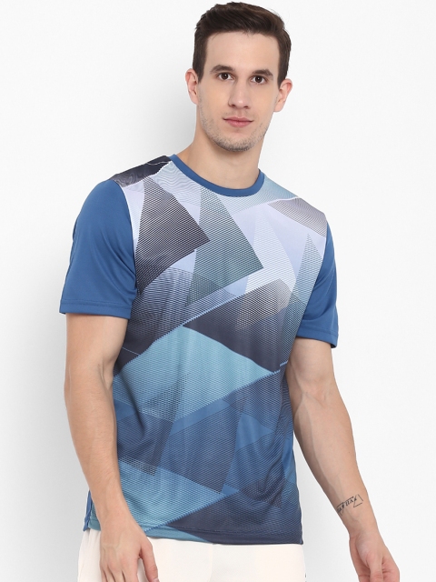 

Alcis Men Blue & Black Printed Dry Tech Slim Fit Round Neck T-shirt