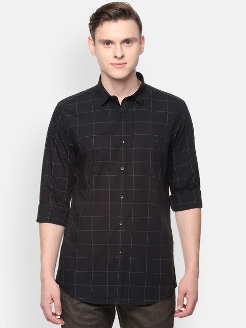 

Allen Solly Men Black Slim Fit Checked Casual Shirt